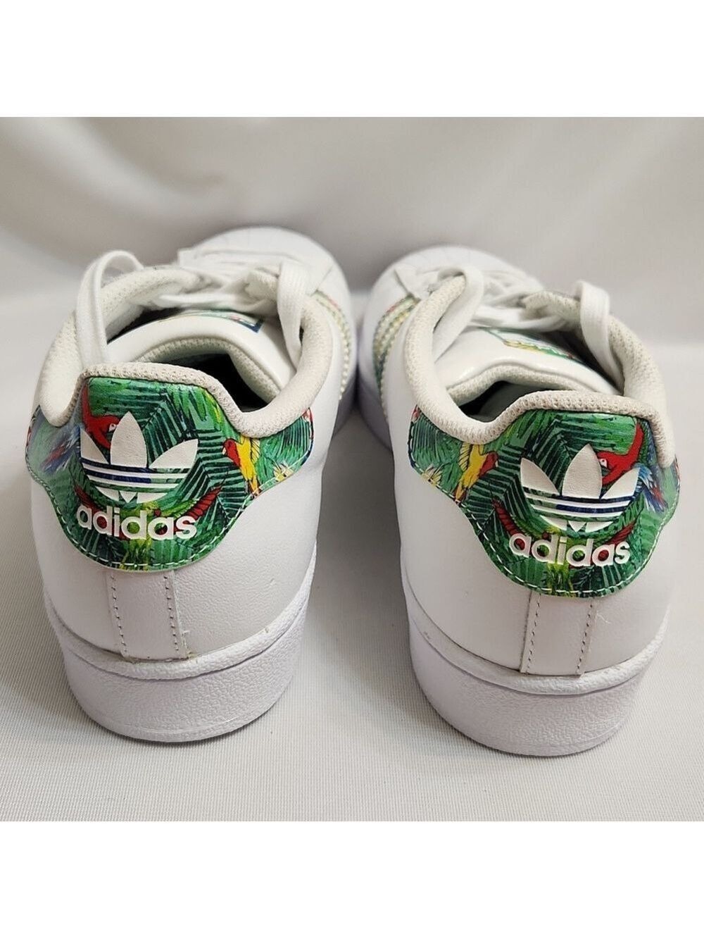 Adidas Superstar Tropical Floral Stripes White Leather Sneakers  (M Size 7) - Picture 9 of 16